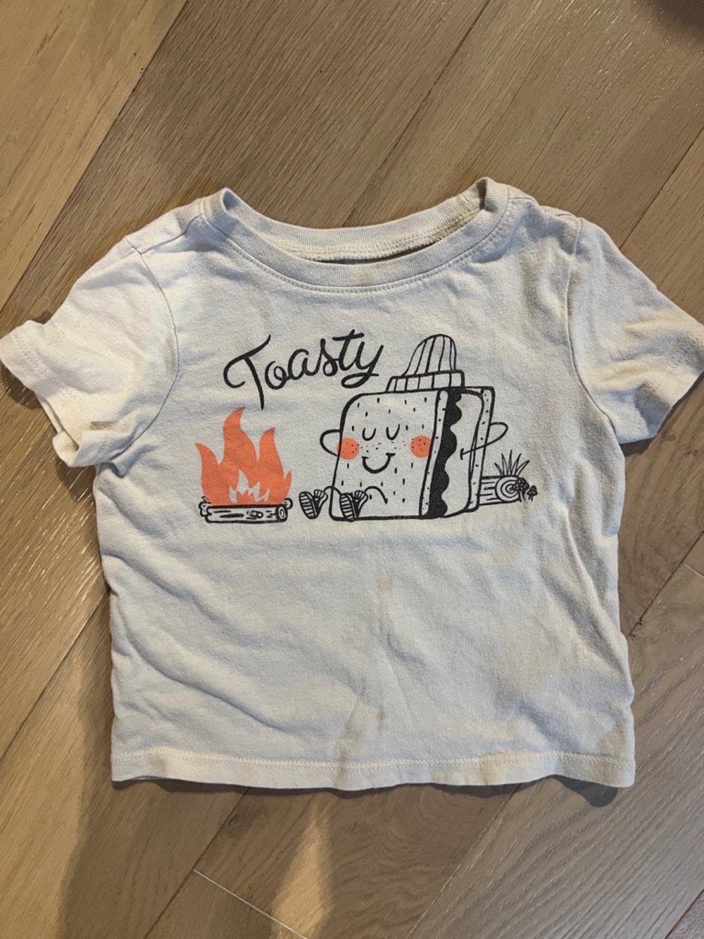 Old Navy Cream Kids 'Toasty' Graphic Tee with Orange Accent